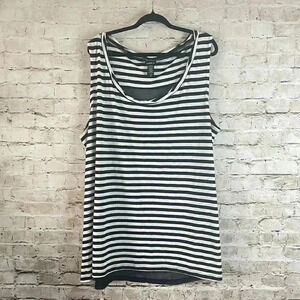 Torrid Black White Striped Tank Top Size 4 4X 26